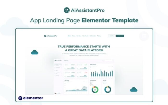 AiAssistantPro – App Landing Page Elementor Template