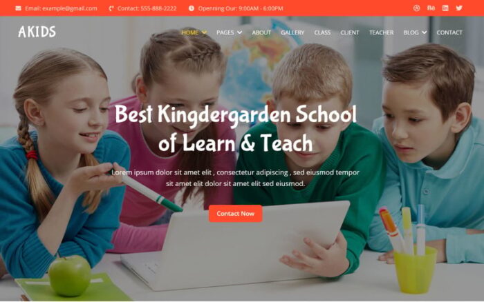 Akids - Kingdergarden School Website Template