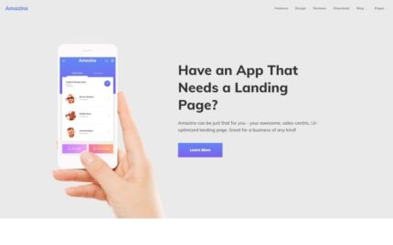 Amazinx - Mobile App Responsive One Page WordPress Theme