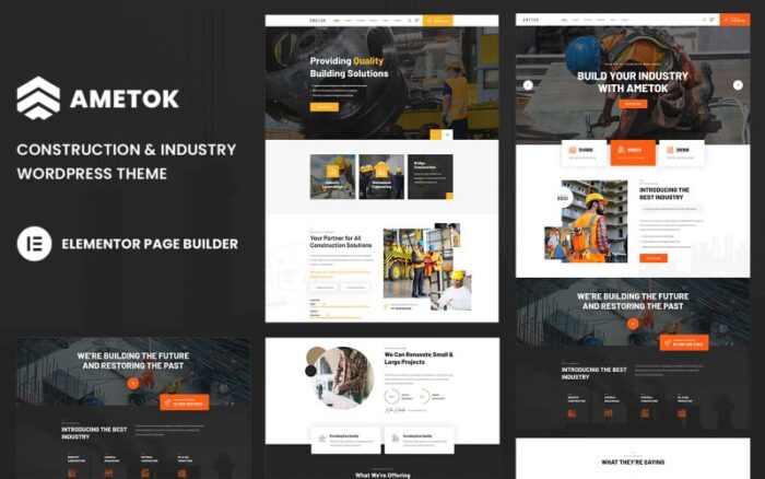 Ametok - Construction & Industry Wordpress Elementor Theme