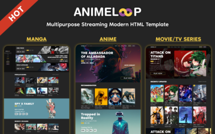 Anime Loop – Anime Manga & Movies Streaming HTML Website Template