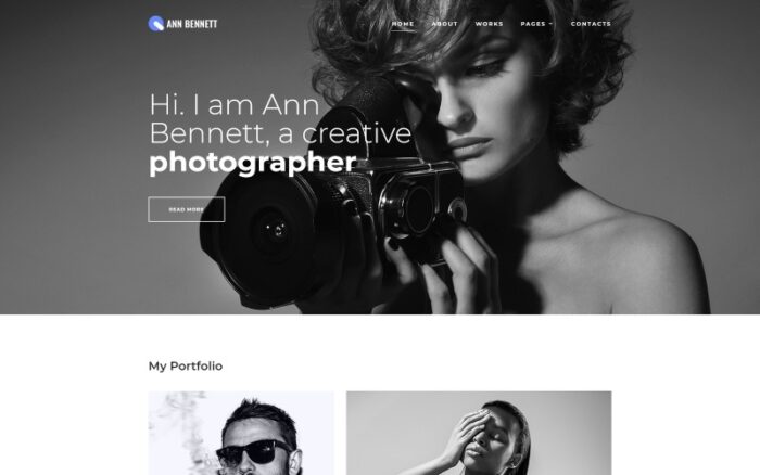 Ann Bennett - Photographer Portfolio Multipage Creative HTML Website Template