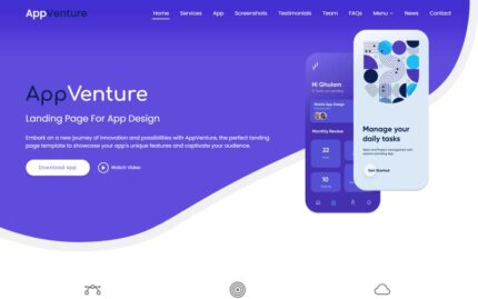 AppVenture - App Landing Page Template