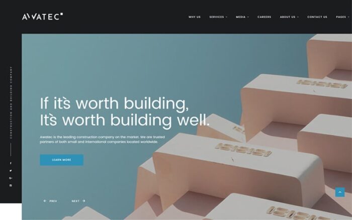 Awatec - Stylish Construction Company Multipage HTML Website Template