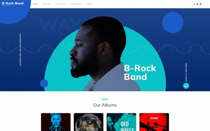 B-Rock Band - Music Band Multipage Creative HTML Website Template