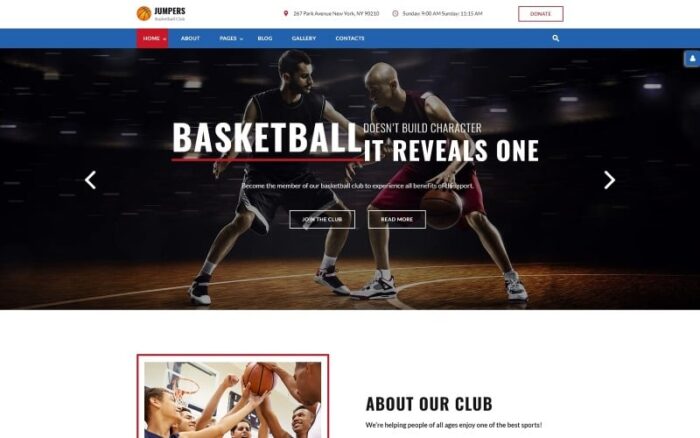 Basketball Responsive Joomla Template