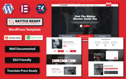 Battle Ready - Shooting Range & Weapon Training WordPress Elementor Template