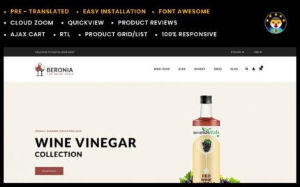 Beronia Wine Prestashop Theme