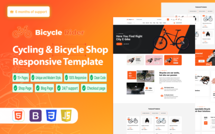 BicycleRider  - Cycling & Bicycle Shop Responsive HTML Template