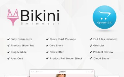 Bikini Swimwear Store OpenCart Template