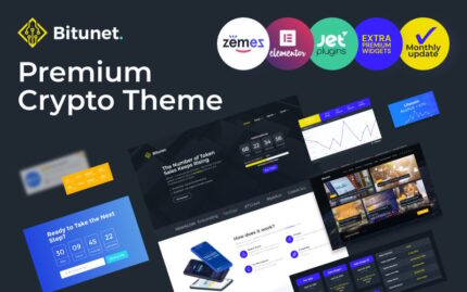 Bitunet - Cryptocurrency WordPress Elementor Theme WordPress Theme