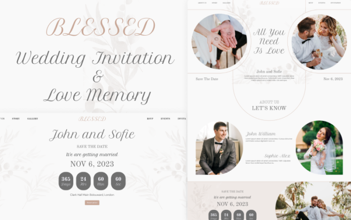 Blessed - Elegant Wedding HTML Template | Share Your Love Story