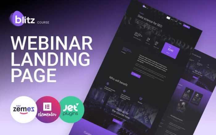 Blitz - Webinar Landing Page Template WordPress Theme