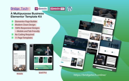 BridgeTech: A multipurpose Business Elementor Template kit