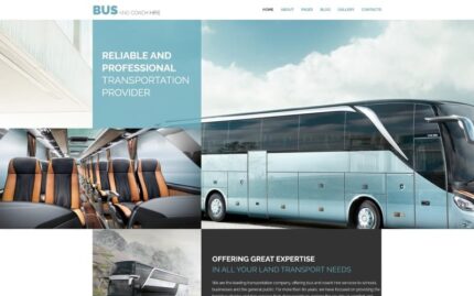 Bus and Coach Hire - Transportation Minimalistic Joomla Template