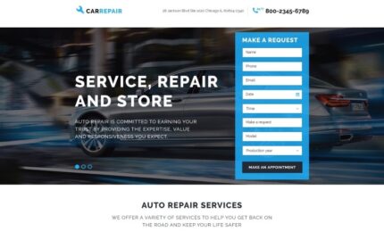 Car Repair Responsive Landing Page Template