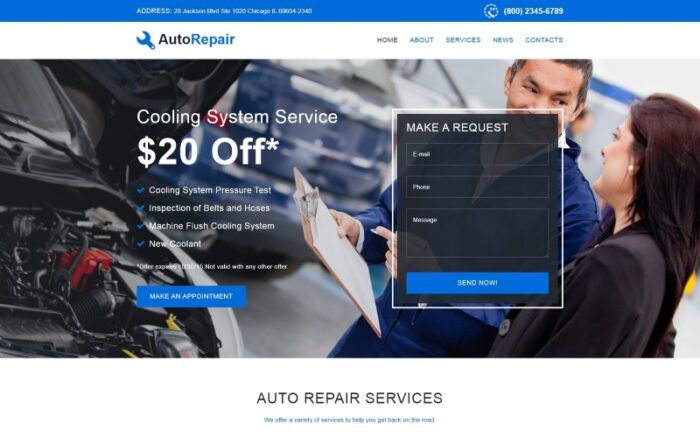 Car Repair Responsive Website Template