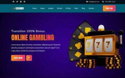 Casinno - Online Gambling & Casino HTML5 Landing Page Template