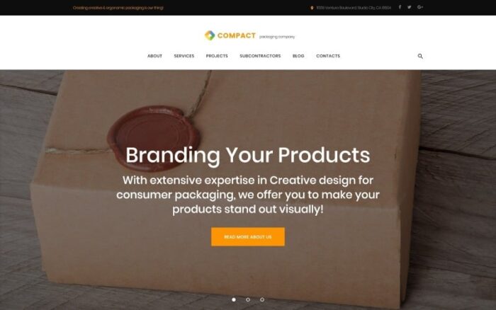 Compact - Packaging Company WordPress Theme