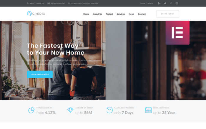 Credix - Finance Multipurpose Minimal WordPress Elementor Theme