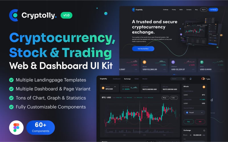 Cryptolly - Cryptocurrency Web & Dashboard UI Kit