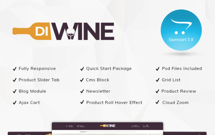 Diwine - Wine Shop OpenCart Template