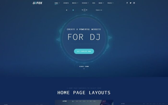 DJ FOX - DJ Multipage Creative Bootstrap HTML Website Template