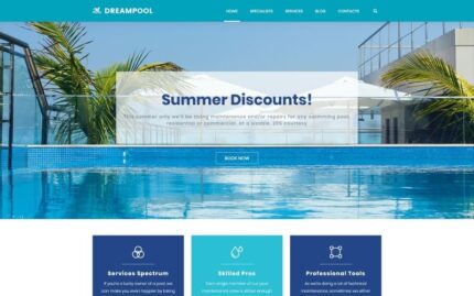 Dream Pool - Pool Cleaning & Pool Repair WordPress Theme