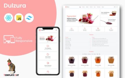 Dulzura - Jam Store | Landing Page Template | React - Tailwind CSS