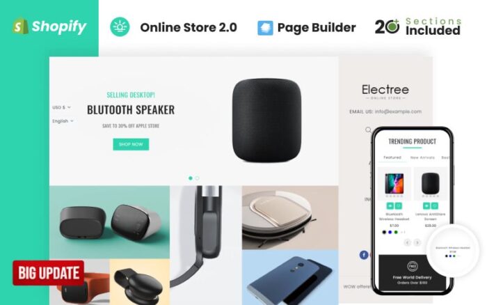 Electree Unique Electronics Store Shopify Theme