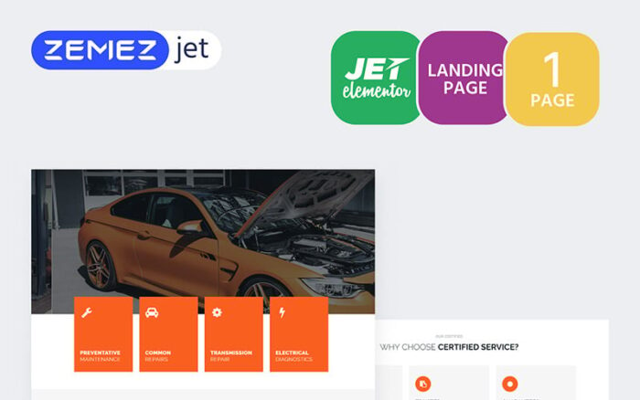 Engirem - Car Repair Jet Elementor Template