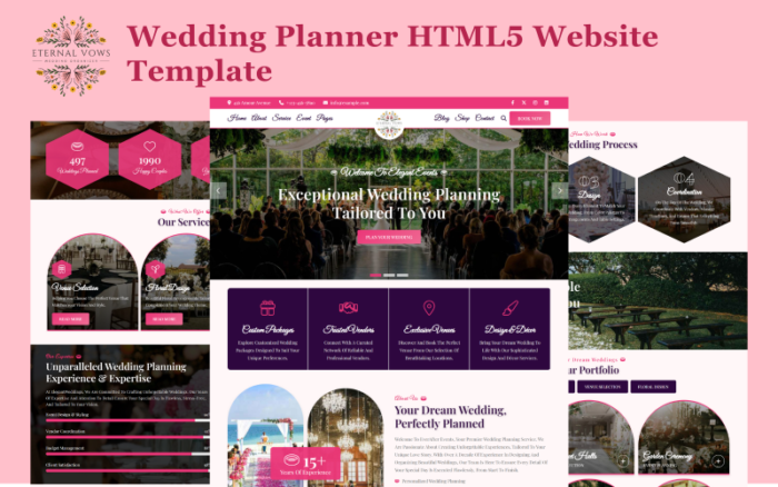 Eternal Vows - Wedding Planner HTML5 Website Template