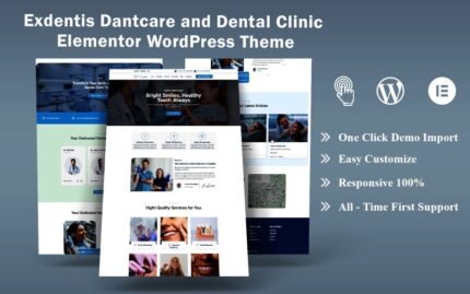 Exdentis Dantcare and Dental Clinic  Elementor WordPress Theme