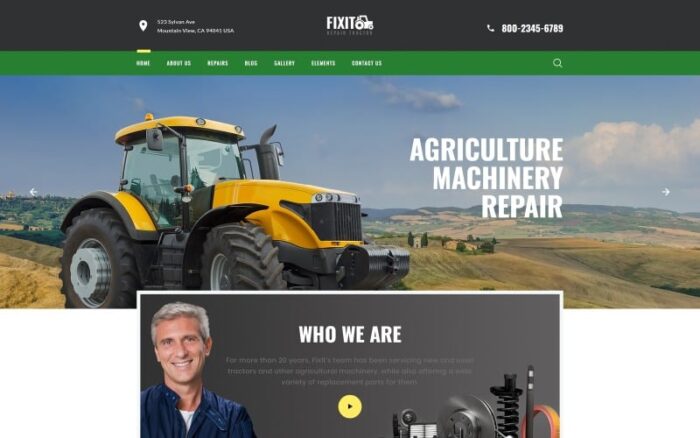 FIXIT - Tractor Repair Multipage Classic HTML Website Template