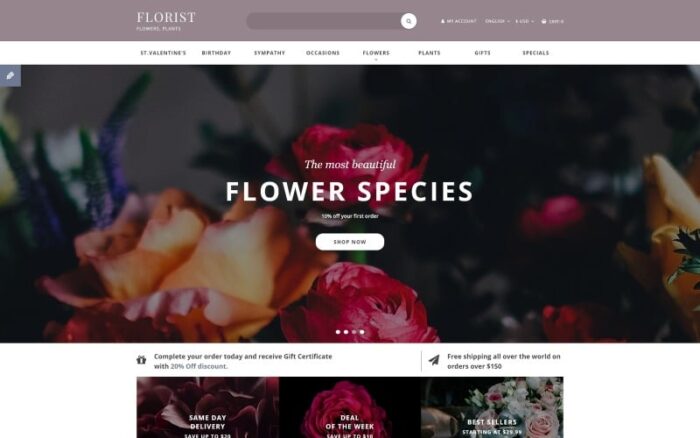 Flower Shop Responsive OpenCart Template