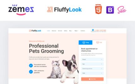 FluffyLook - Pet Grooming Salon Website Template