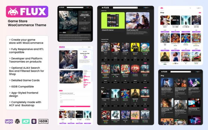 FLUX - Game Store WooCommerce Theme + RTL