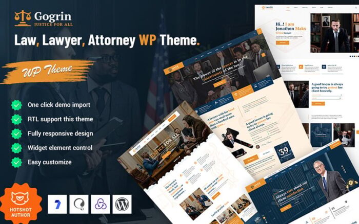 Gogrin - Law, Lawyer, & Attorney WordPress Theme