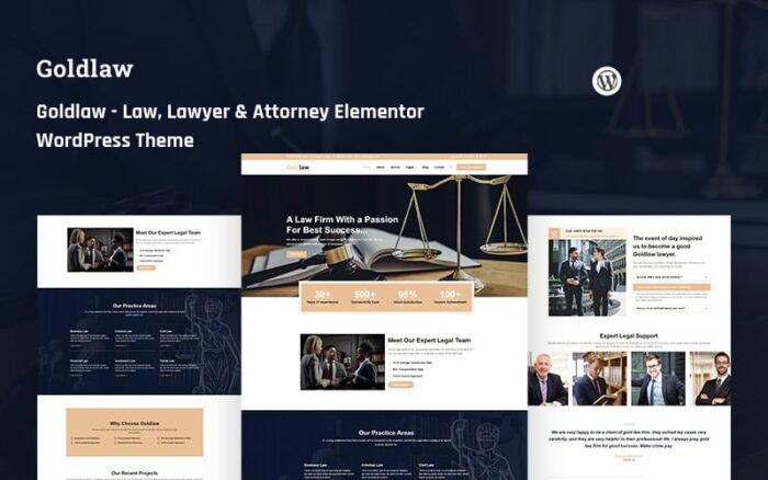 Goldlaw  Law, Lawyer & Attorney Elementor WordPress Theme