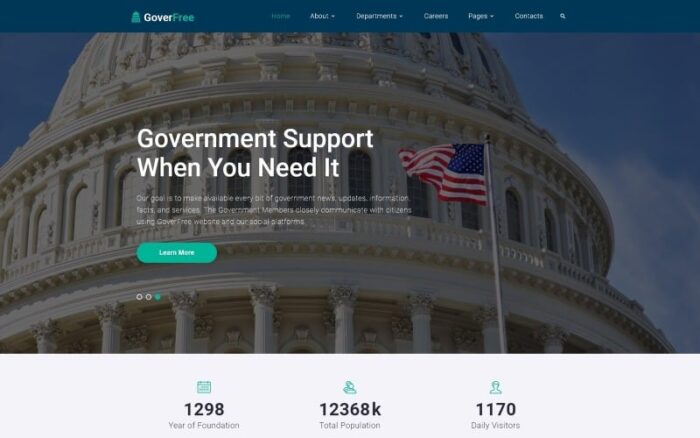 GoverFree - Government Multipage Clean HTML Website Template