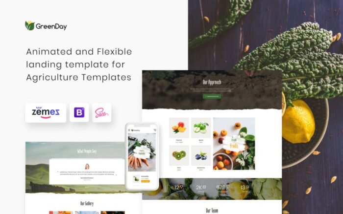 GreenDay - Organic Farm Landing Page Template