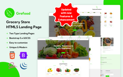 Grefood - Grocery Store HTML5 Landing Page