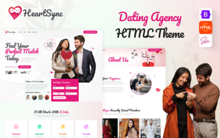 HeartSync - Dating Website HTML Template