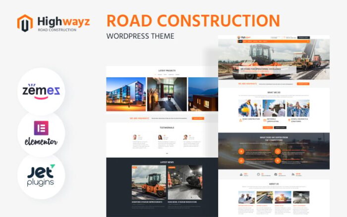 Highwayz - Road Construction WordPress Elementor Theme