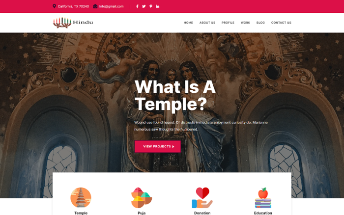 Hindu   Religious Landing   html Template