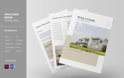 Home Rental Welcome Flyer. Indesign & Word