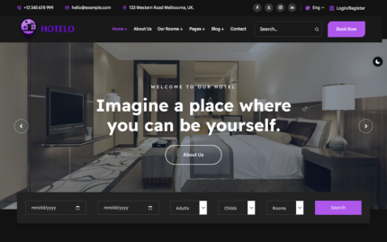 Hotelo - Hotel, Resort, Motel HTML and Bootstrap Responsive Website Template