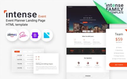 Intense Event Planner HTML5 Landing Page Template