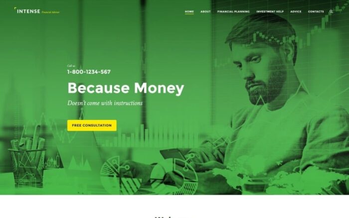 Intense Financial Advisor Website Template