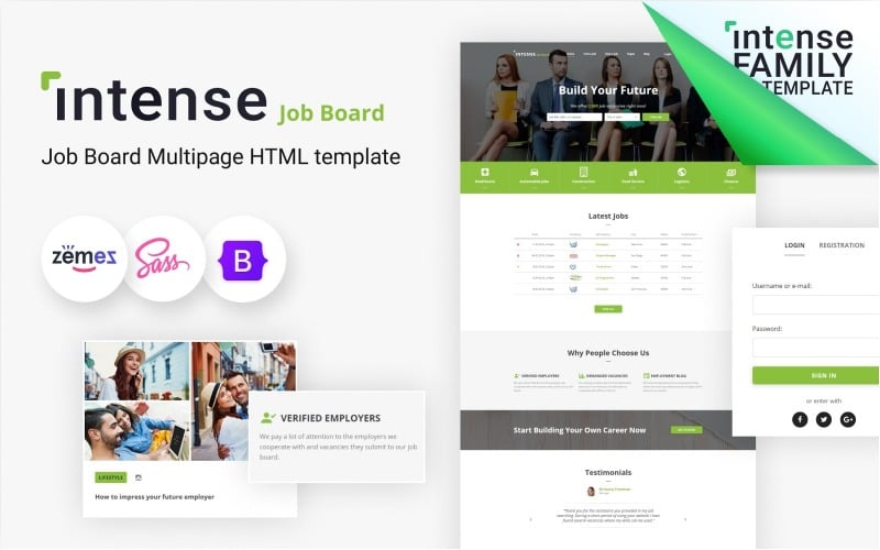 Intense - Job Board HTML5 Website Template